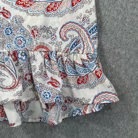 Abercrombie & Fitch Paisley Ruffle Hem Tank Top Size X-Small Strappy V-Neck - Picture 2 of 8
